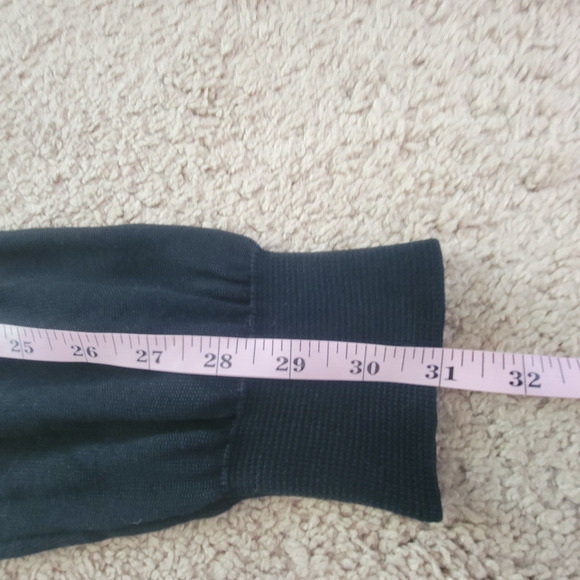 JHanes Barnes Mens L Silk Mock Neck Pullover Sweater Black - Picture 7 of 9